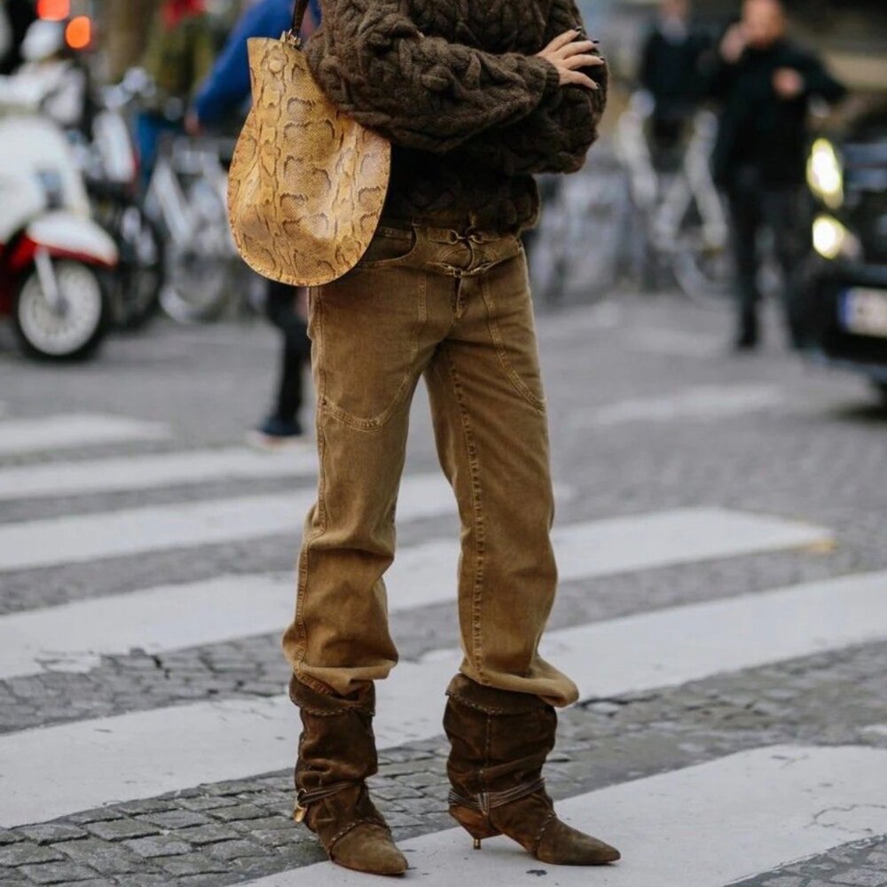 FRYE Fringe Suede Brown Parker Lace-Up Boots 8 Streetwear Boho granola western - Picture 12 of 13